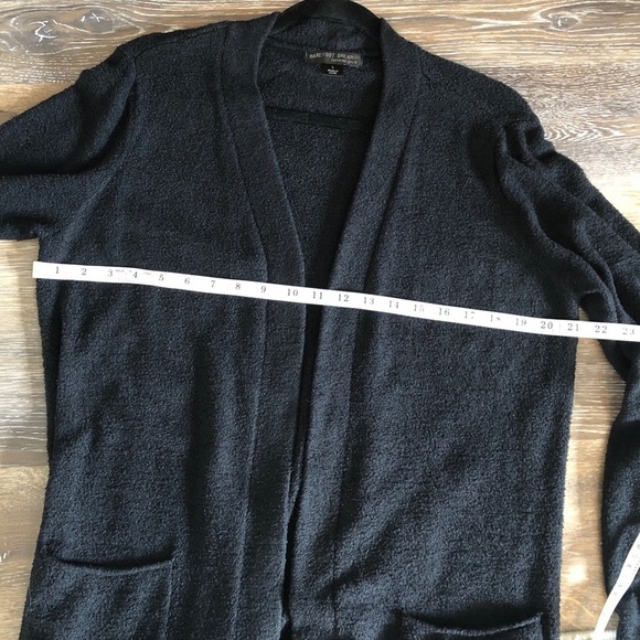 Barefoot Dreams CozyChic Lite Black Cardigan Sweater Women Size L Open Longline - Picture 7 of 12